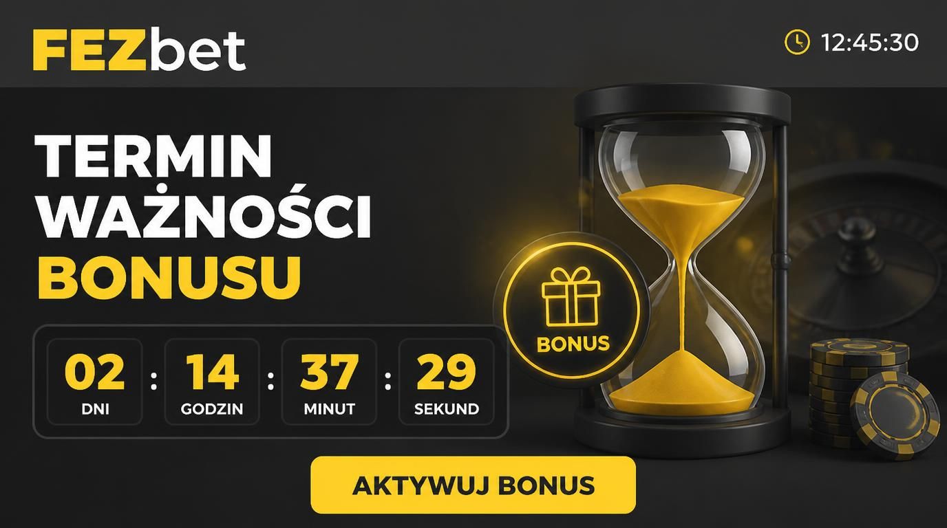 Grafika przedstawiająca bonus i odliczający czas, klepsydrę oraz napis „Termin ważności bonusu”